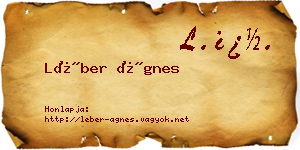 Léber Ágnes névjegykártya